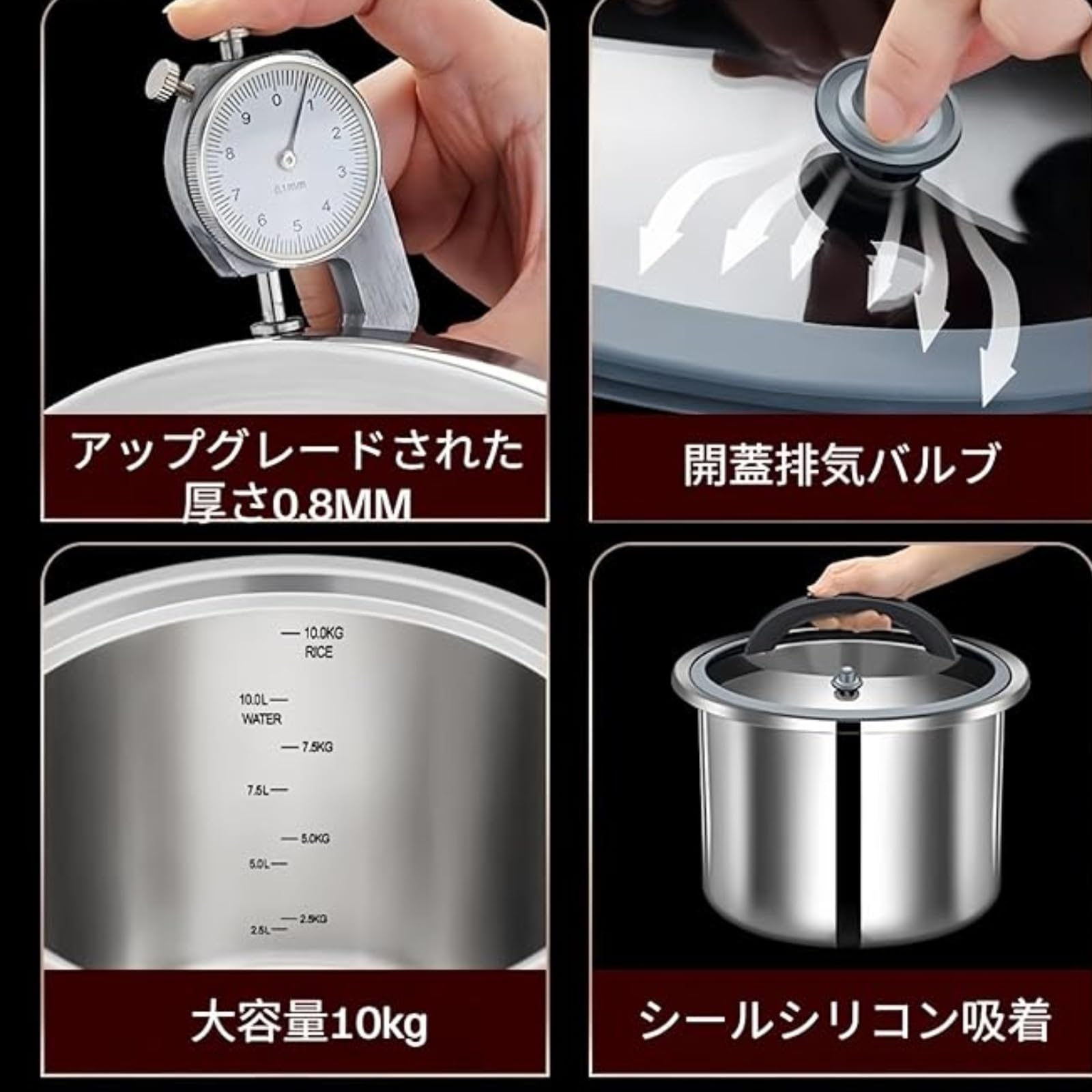 新品・未開封　10kg 13L OobLE 真空米びつ ノーマルサイズ　ブラック 新品・未開封】OobLE 真空米びつ ノーマルサイズ 10kg対応 13L